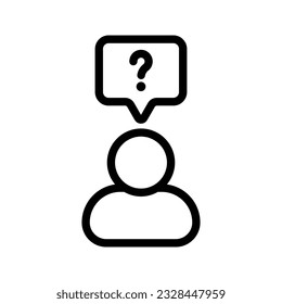 Frag Icon. Unterschrift für mobiles Konzept und Webdesign. Vektorgrafik