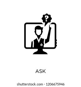 Ask icon. Ask symbol design from Online learning collection.