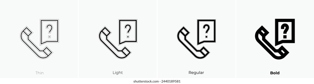 ask icon. Thin, Light Regular And Bold style design isolated on white background