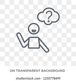 Ask icon. Trendy flat vector Ask icon on transparent background from E-learning and education collection. High quality filled Ask symbol use for web and mobile