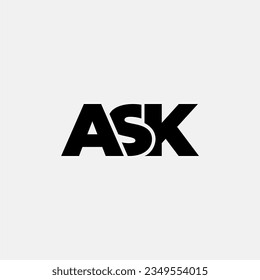 ASK initial letter monogram typography logo vector