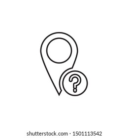 Ask, location icon. Simple thin line, outline vector of location icons for ui and ux, website or mobile application