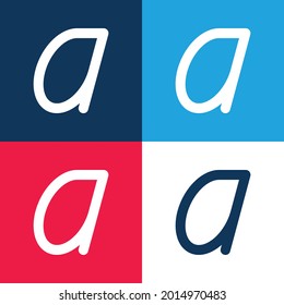 Ask.fm Logotipo azul y rojo cuatro colores conjunto de iconos mínimo