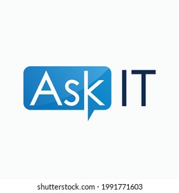 Ask It Logo Design, Technology Vector Template