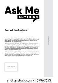 Ask me anything. AMA session concept design layout