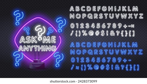 Ask me anything. Lettering for your blog, for online shop, for tags and banners. Vector illustrtaion.