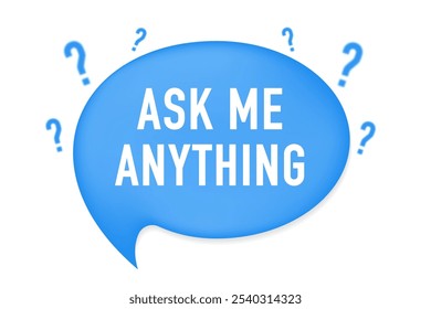 Ask me anything lettering your blog. Banner design with question mark. Vector illustration