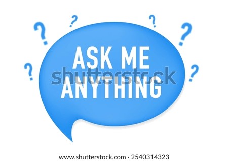 Ask me anything lettering your blog. Banner design with question mark. Vector illustration