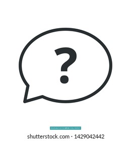 Ask Me Icon Vector Illustration Logo Template