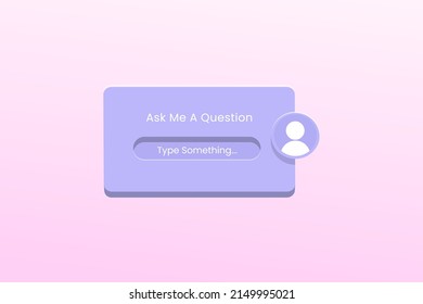Ask me a question engagement interface in 3d style. sticker question in social media vector stock illustration