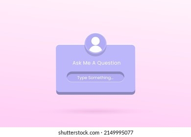 Ask me a question engagement interface in 3d style. sticker question in social media vector stock illustration