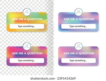 Ask me a question social media sticker, set of user interface question button template vector illustration isolated on background