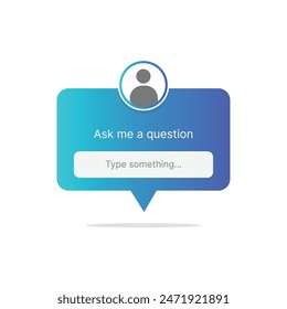 Ask me a question social media sticker, template icon, user interface question button stories social media design. Vector illustration