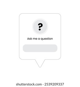 Ask me question social media sticker, template icon