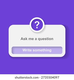 Ask me a question social media interface design