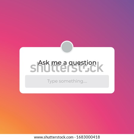 Ask me question social media sticker design for mobile, graphic and website desgin. Template desgin, user interface vector illustration.