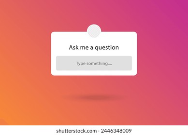 Ask me a question sticker frame story quiz template , ask questions options stories button mockup frame