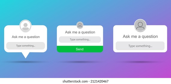 Preguntar Colección de formularios de interfaz de usuario. Ilustración vectorial.