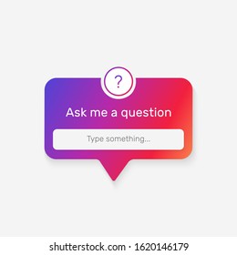 Ask me a question vector banner. User interface window.