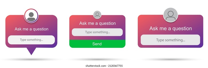 Ask me a question vector banner. Template collection. User interface window.