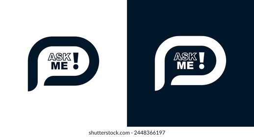 ask me sign on white background