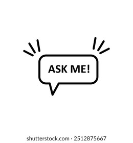 ask me speech bubble icon, simple flat black trendy style illustration for web and app..eps