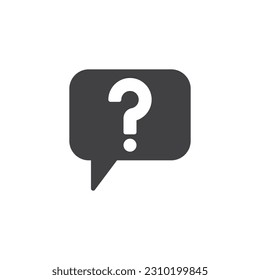 Ask message vector icon. filled flat sign for mobile concept and web design. Speech bubble with question mark glyph icon. Symbol, logo illustration. Vector graphics