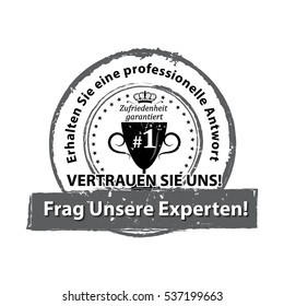 Ask our experts and get a professional answer. Trust us! - German label / stamp for business purposes. Print colors used. 