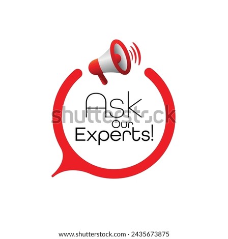ask our experts sign on white background