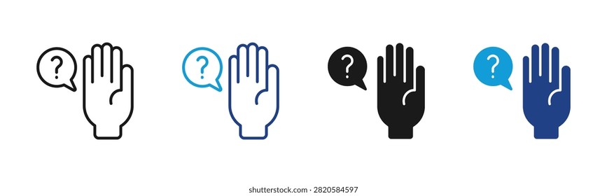 Ask Permission Web icon with multiple style collection
