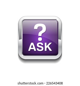 Ask Purple Vector Icon Button