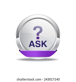 Ask Purple Vector Icon Button