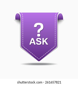 Ask Purple Vector Icon Design
