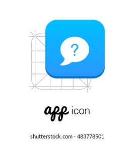 Ask Question Blue Mobile App UI/UX Button Corporate Logo / Icon Design