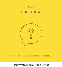 Ask Question Cute yellow thin line icon / logo Design