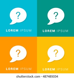 Ask Question Four Color Material Designed Icon / Logo
