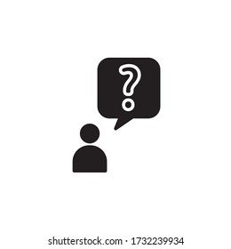 ask a question icon glyph vector illustration. isolated on white background