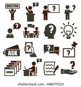 ask, question icon set