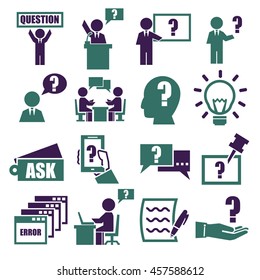 Ask, Question Icon Set