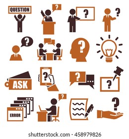 ask, question icon set