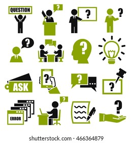 ask, question icon set