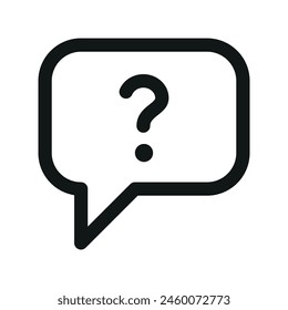 Ask a question isolated icon, faq linear icon, question bubble outline vector icon with editable stroke