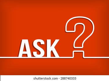 Ask question mark vector with red background illustration