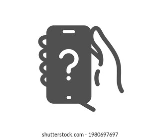 Ask Question Phone App Icon. Help Support Sign. Faq Questionnaire Symbol. Quality Design Element. Flat Style Ask Question Icon. Editable Stroke. Vector