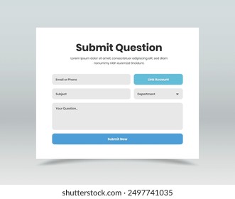 Ask question and query contact form template design for web and mobile app