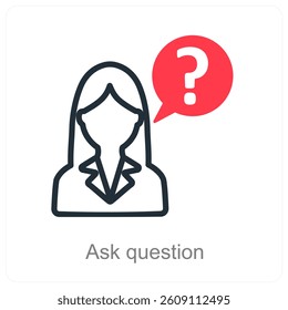 Ask Question and query icon concept