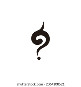 ask question symbol spiral curves loop logo vector