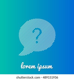 Ask Question White stroke fill with blue and green gradient background Icon / Logo Design