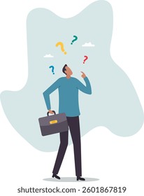 Ask questions, FAQ, problem or curiosity, doubt and confusion to be answer, challenge and uncertainty, unknown information or solution .character for design