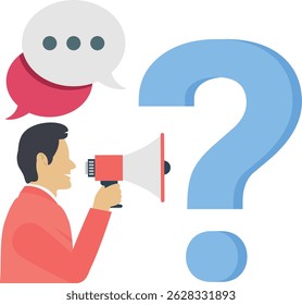 Haga preguntas para obtener respuestas para resolver problemas Ilustración
